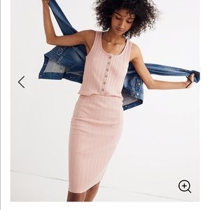 Madewell pink ribbed pencil skirt